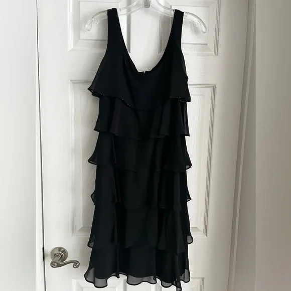 beaded tiered shift dress Pippa Beaded Jacket With Fluted 3/4 Sleeve And Crepe Shift Dress – Gina  Bacconi main image 0